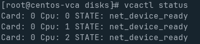 vcactl status all 3 net device ready